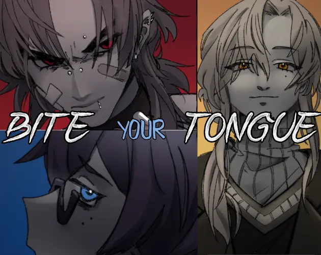 Bite Your Tongue artwork showing its illustrated characters and title