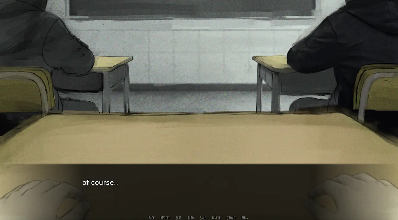 Insomnia Jeff The Killer screenshot showing a washed-out classroom seen from the player's desk
