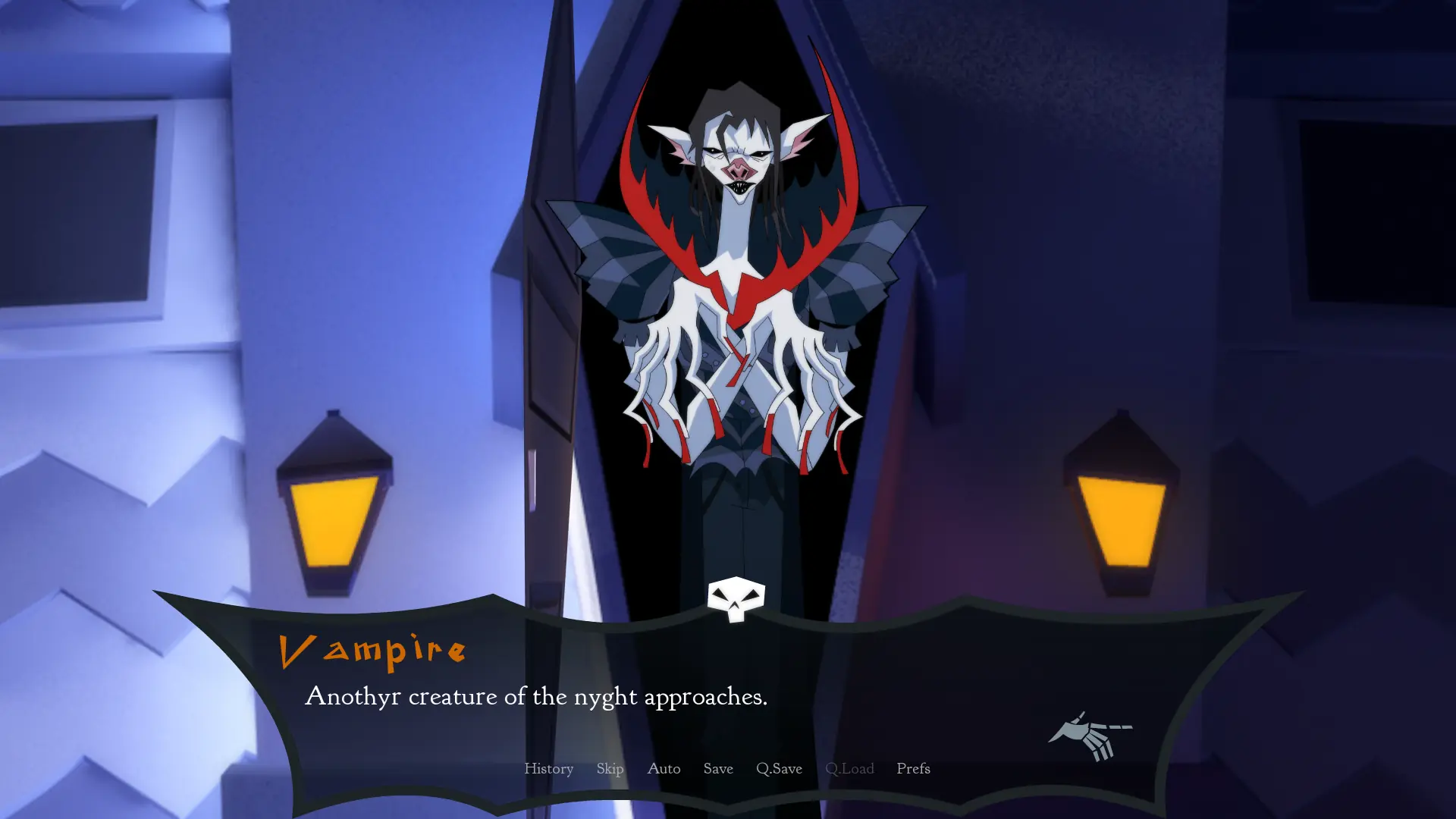 Nightmare Neighborhood: Vampire standing in a lit doorway