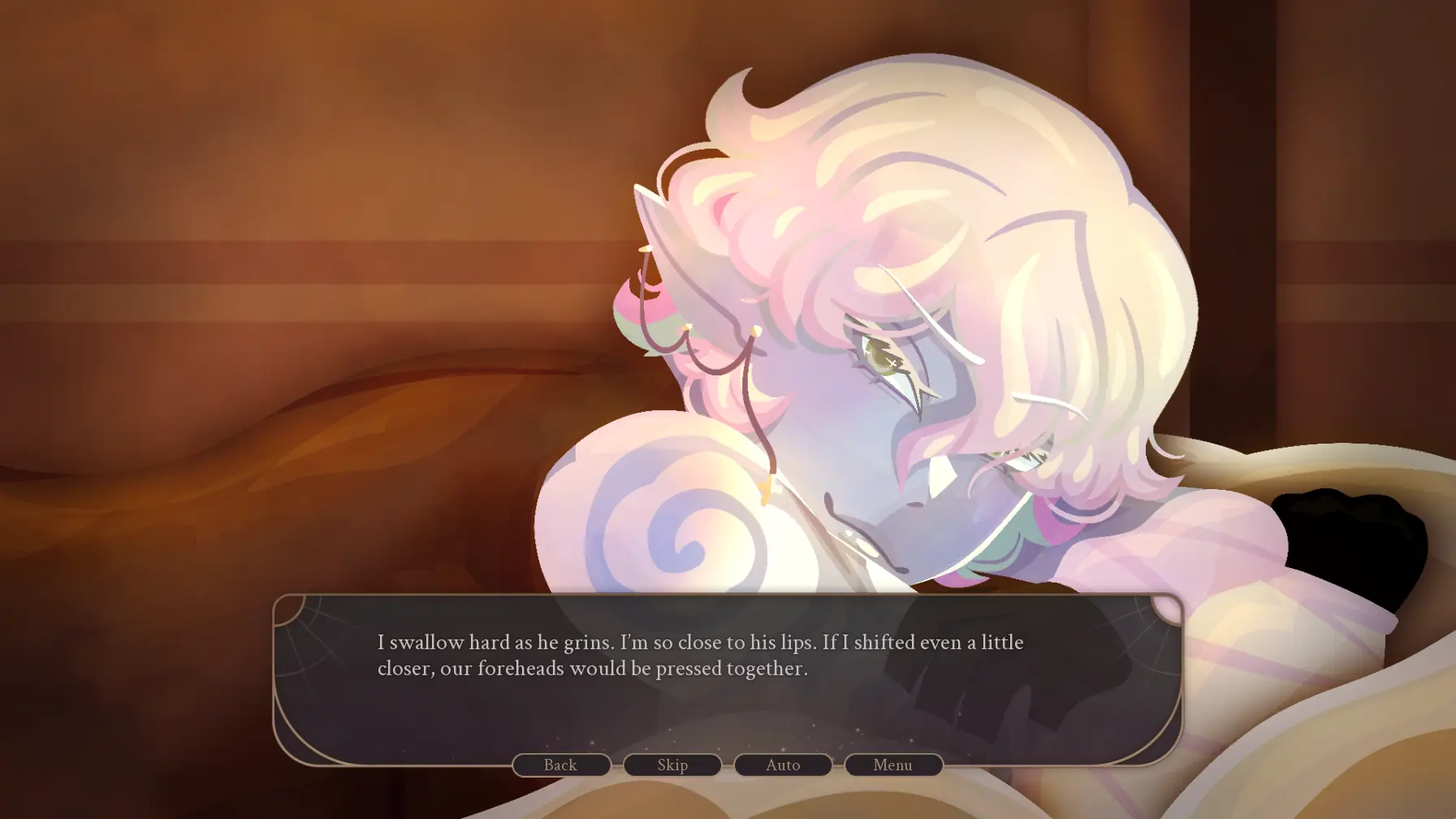 Only One Bed at the Inn illustrated scene of the rogue resting on a pillow in golden light