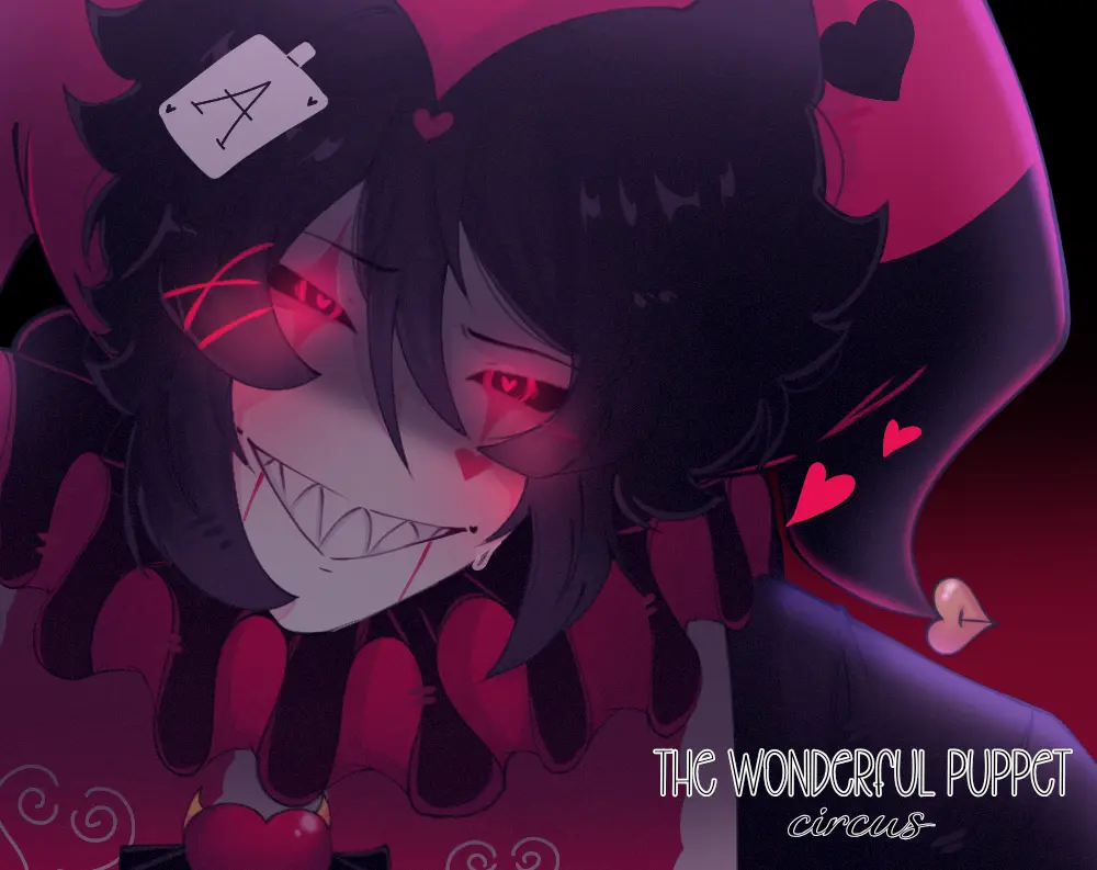The Wonderful Puppet Circus cover art featuring the heart-themed puppet Jester
